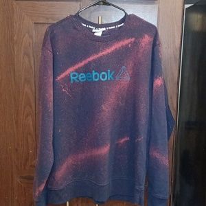 REEBOK LONG SLEEVE SWEATSHIRT SIZE LARGE. ACID WASHED BY ME!!!! P2P 26"